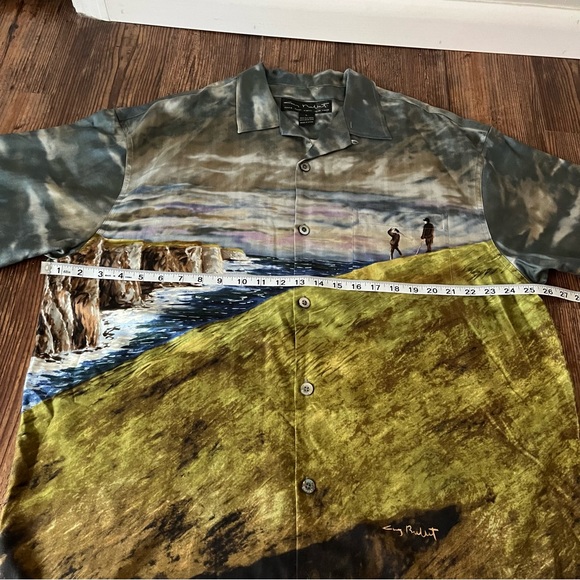 Guy Buffet Silk Golf Button Front Shirt Size Large - Picture 3 of 10